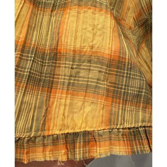 Urban Outfitters Romper Size Large Plaid Yellow Lorelei Crinkle Playsuit Western - Picture 4 of 7